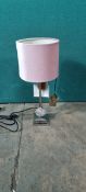 Ex Display Nickle Diamante Lamp With Pink Shade