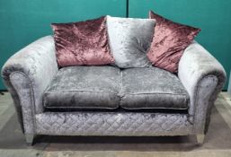 3 Seater & 2 Seater Silver Settee Set