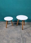 Ex Display 2 x Cream/Oak Tables/Stools