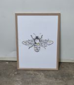 Manchester Bee Framed Print 470mm x 640mm