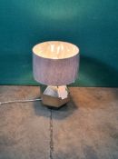 Ex Display Silver Hexagon Lamp With Grey Shade