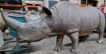 Ex Display Rhinoceros Garden Sculpture | Approximately 320cm x 80cm