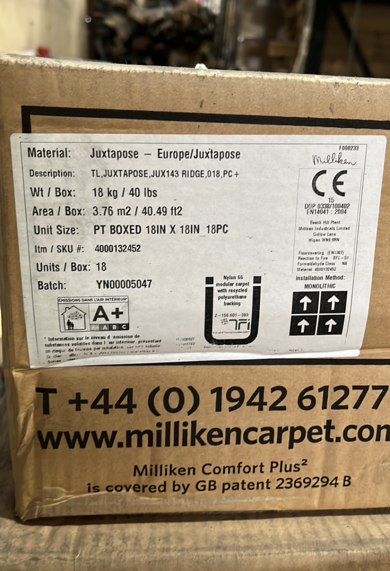 21 x Boxes Milliken Juxtapose Carpet Tiles - JUX143 Ridge (18 Tiles per Box) - Image 12 of 21