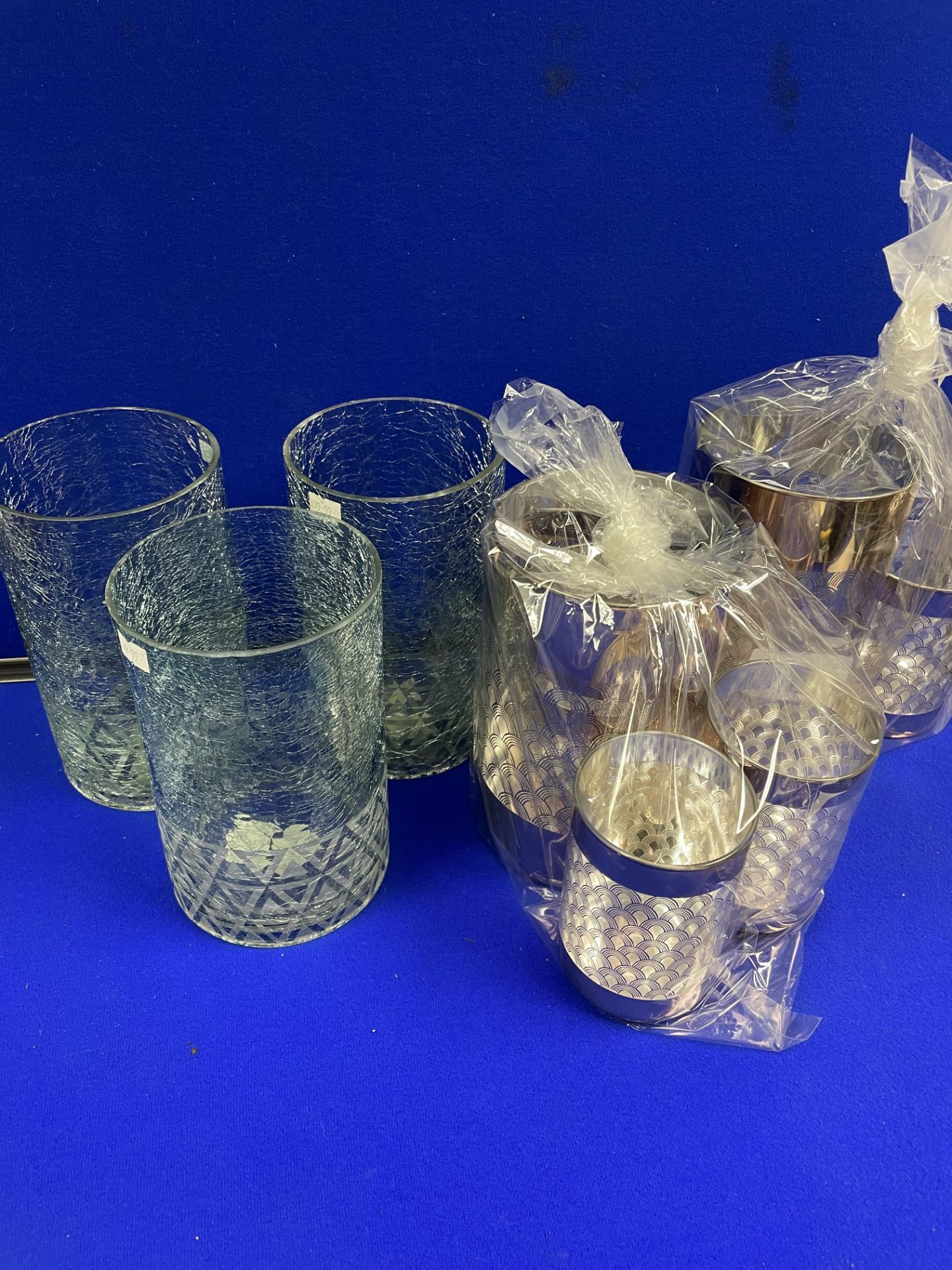 11 x Various Style Glass Hurricane Candle Holders