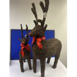 3 x Outdoor Christmas Wicker Reindeer | Total RRP £75