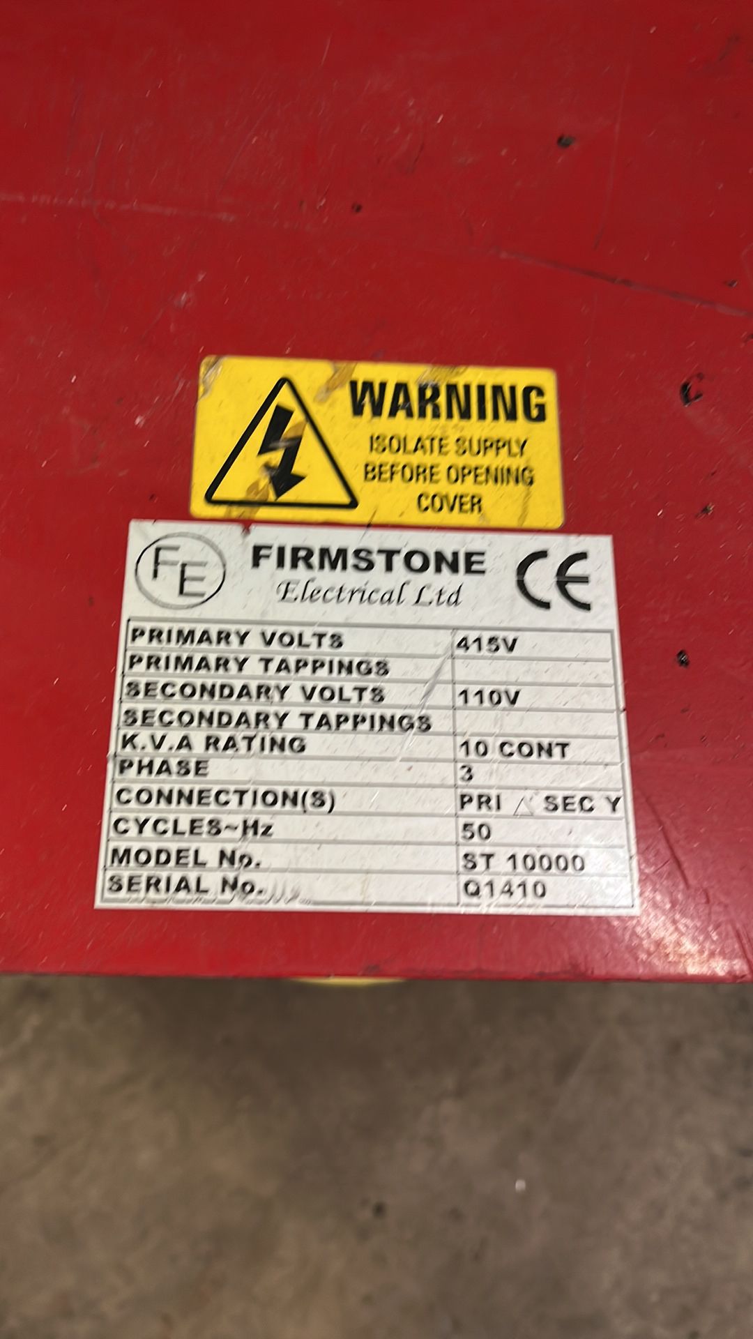 Firmstone Electrical ST10000 Transformer - Image 5 of 5