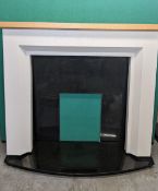 Ex Display Wooden Surround w/ Black Granite Set | 1190mm x 1370mm x 190mm **fire not included**