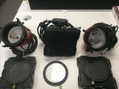 3 x Tungsten 800W Redhead Studio Lamps w/ Case