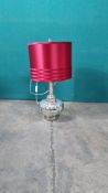Ex Display Silver Table Lamp With Red Shade