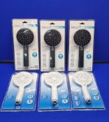 6 x Ex Display Shower Heads From Euro Showers/Blue Canyon In Various Designs " See Photos"