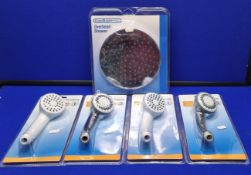 5 X Ex Display Shower Heads In Various Designs & Colours