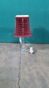 Ex Display Glass Effect Table Lamp With Burgundy Shade