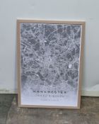 Manchester Map Framed Print 470mm x 640mm