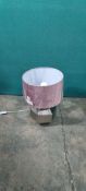 Ex Display Silver Hexagon Lamp With Pink Shade