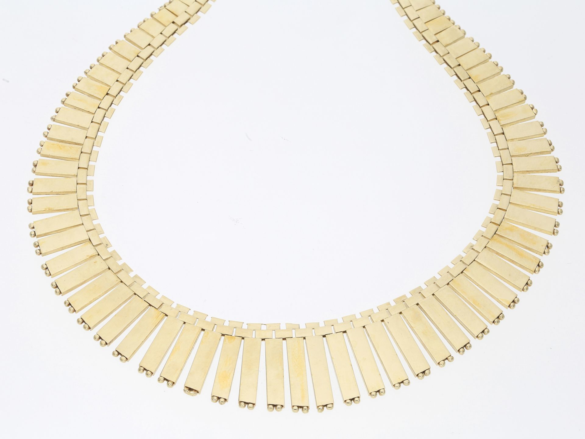 Kette/Collier: schönes vintage Gelbgoldcollier, 14K Gold, um 1960: Ca. 41,5cm lang, ca. 43,1g, 14K G