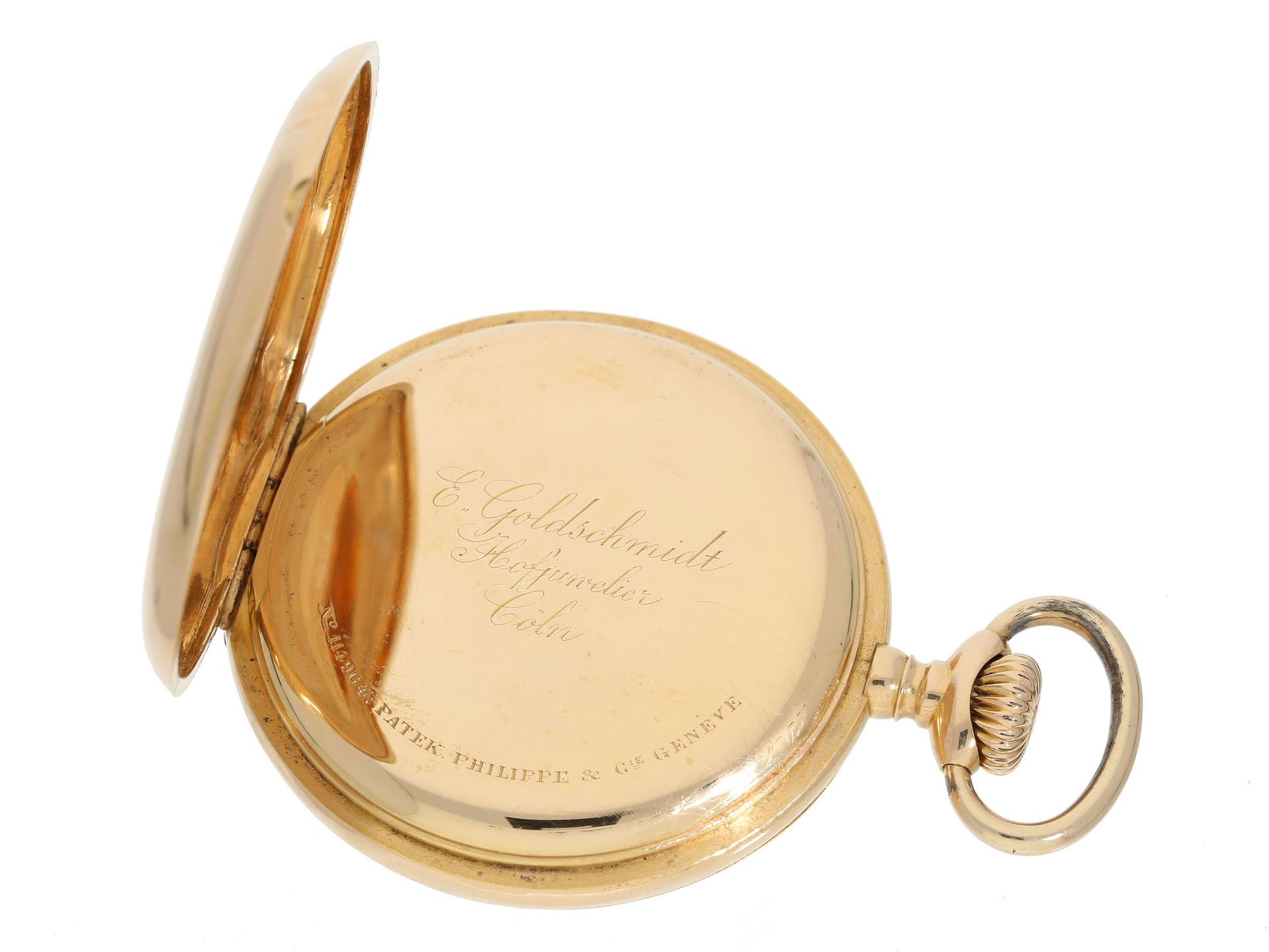 Taschenuhr: rotgoldene Patek Philippe Savonnette, Ankerchronometer No. 114964, Genf ca. 1903: Ca. Ø5 - Bild 3 aus 4