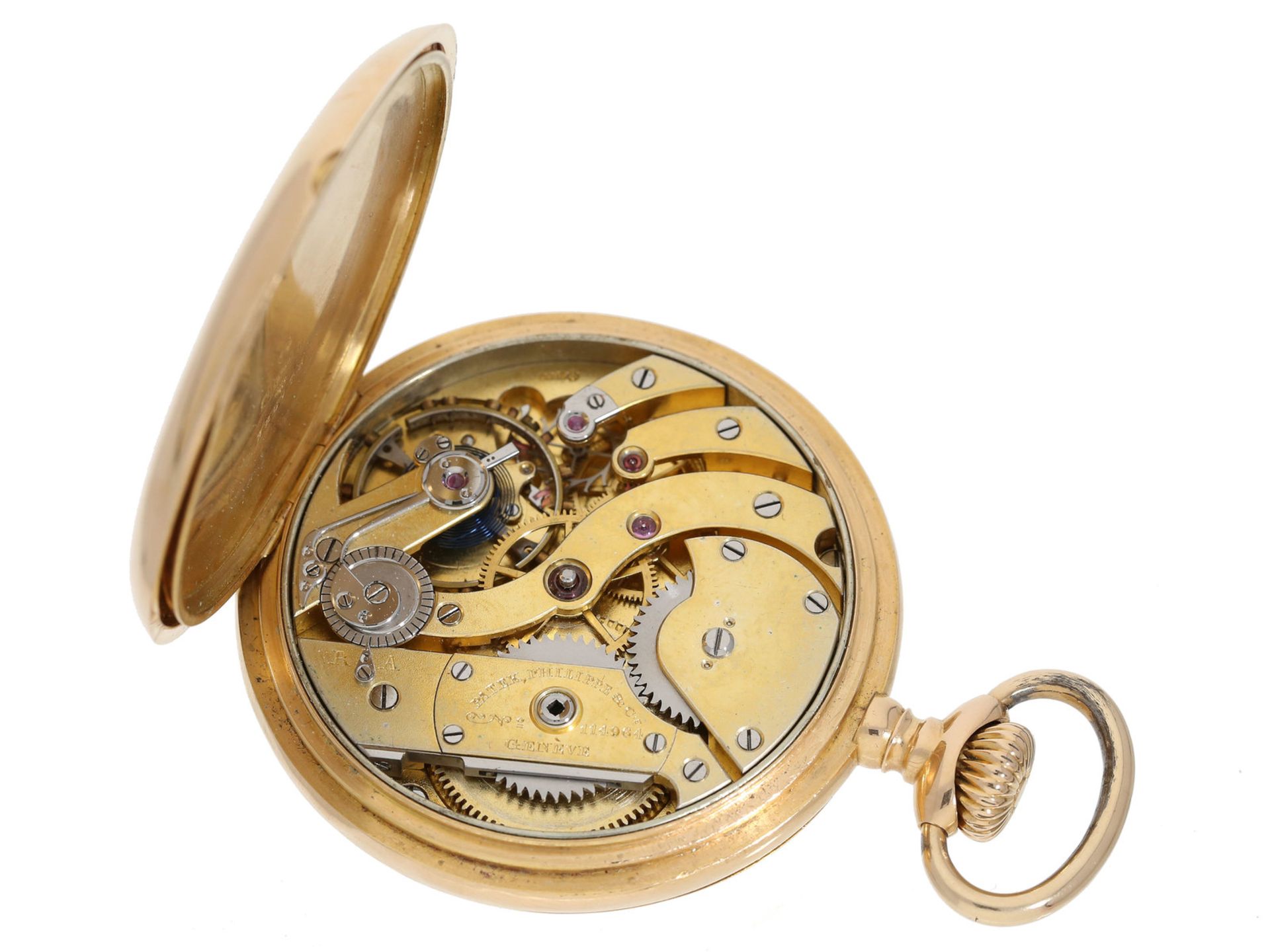 Taschenuhr: rotgoldene Patek Philippe Savonnette, Ankerchronometer No. 114964, Genf ca. 1903: Ca. Ø5 - Bild 4 aus 4