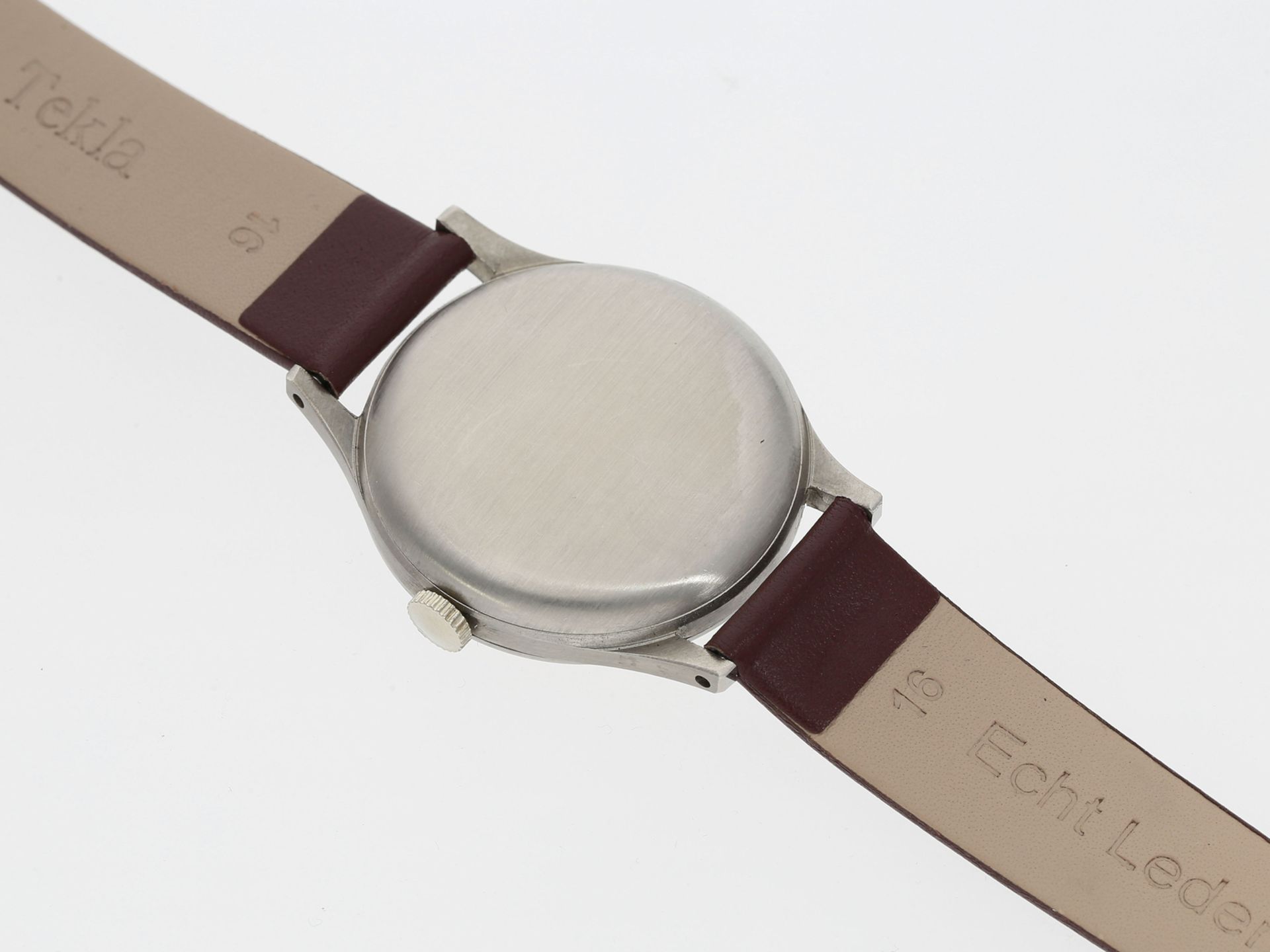 Armbanduhr: sehr schöne vintage Edelstahl Herrenarmbanduhr von Longines, Kaliber 27MS, 1950er-Jahre: - Image 2 of 2