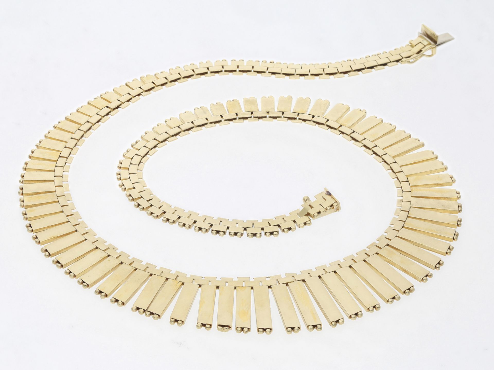 Kette/Collier: schönes vintage Gelbgoldcollier, 14K Gold, um 1960: Ca. 41,5cm lang, ca. 43,1g, 14K G - Bild 2 aus 2