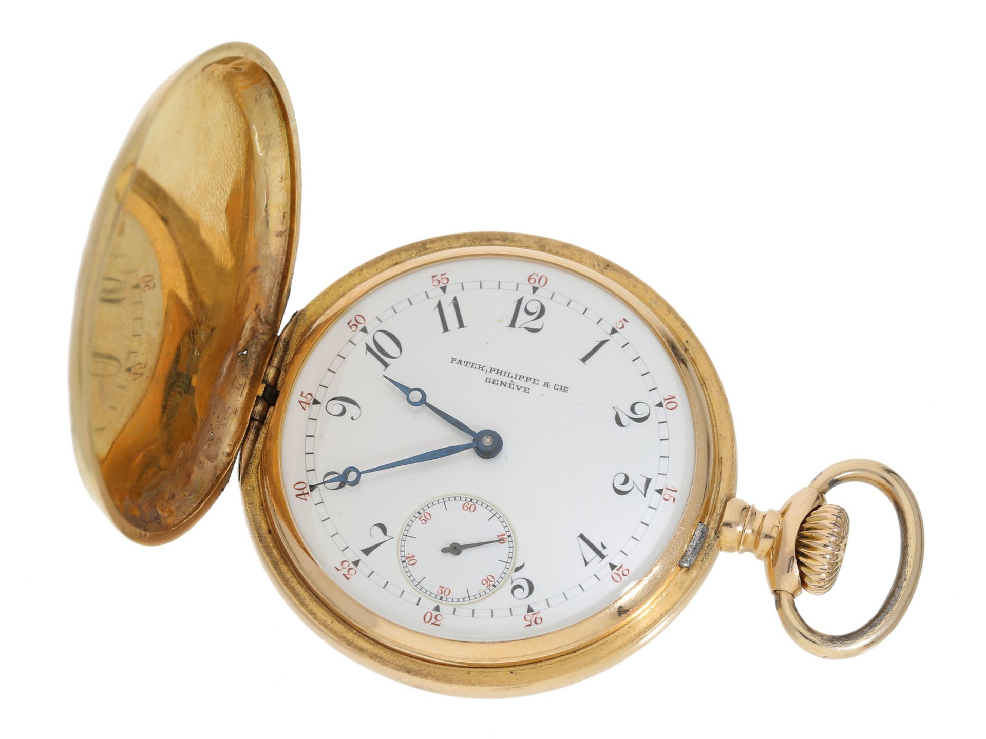 Taschenuhr: rotgoldene Patek Philippe Savonnette, Ankerchronometer No. 114964, Genf ca. 1903: Ca. Ø5