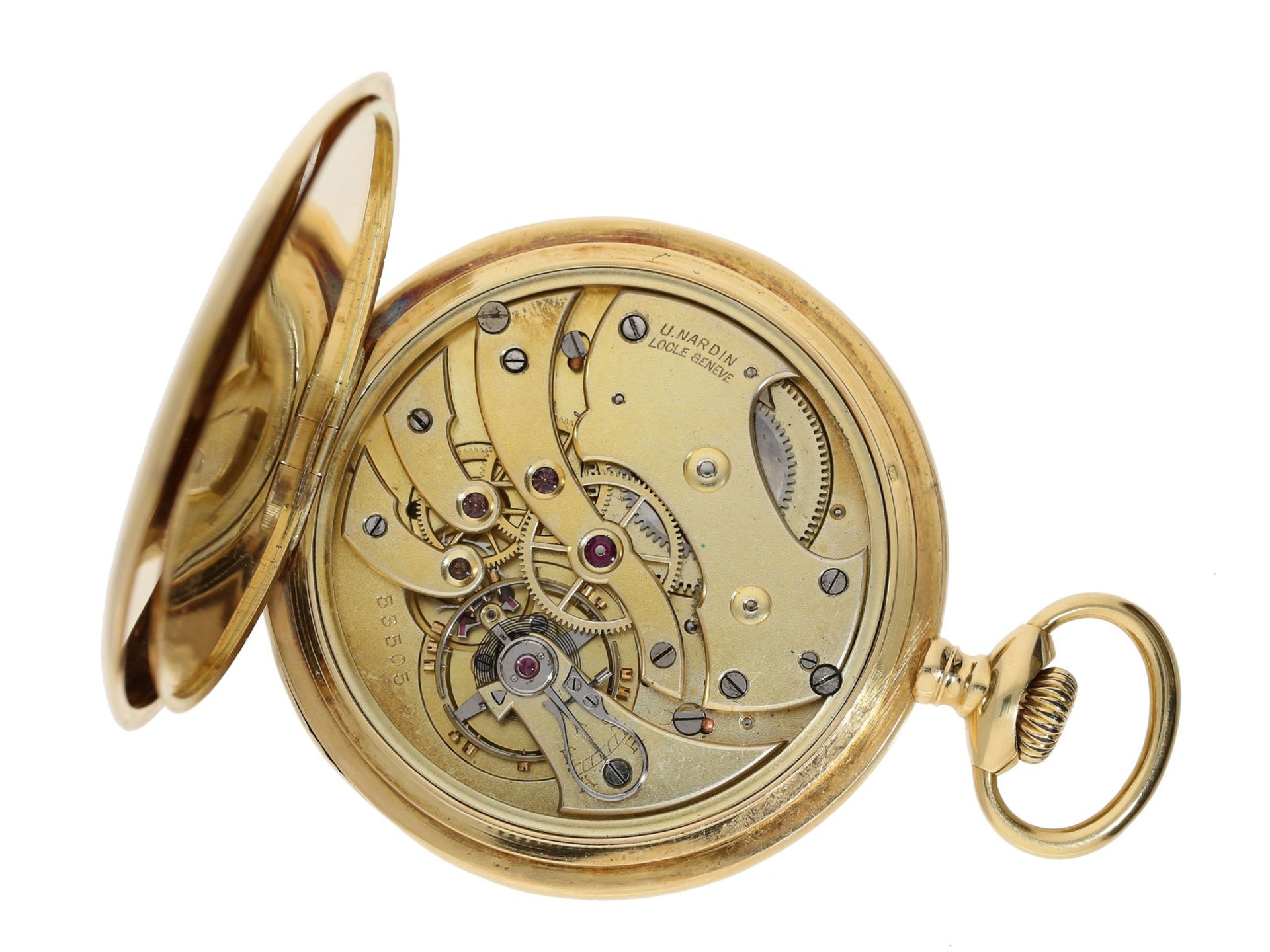 Taschenuhr: hochfeine und außergewöhnlich große 18K Präzisions-Herrenuhr von Ulysse Nardin, ca. 1900 - Bild 2 aus 2