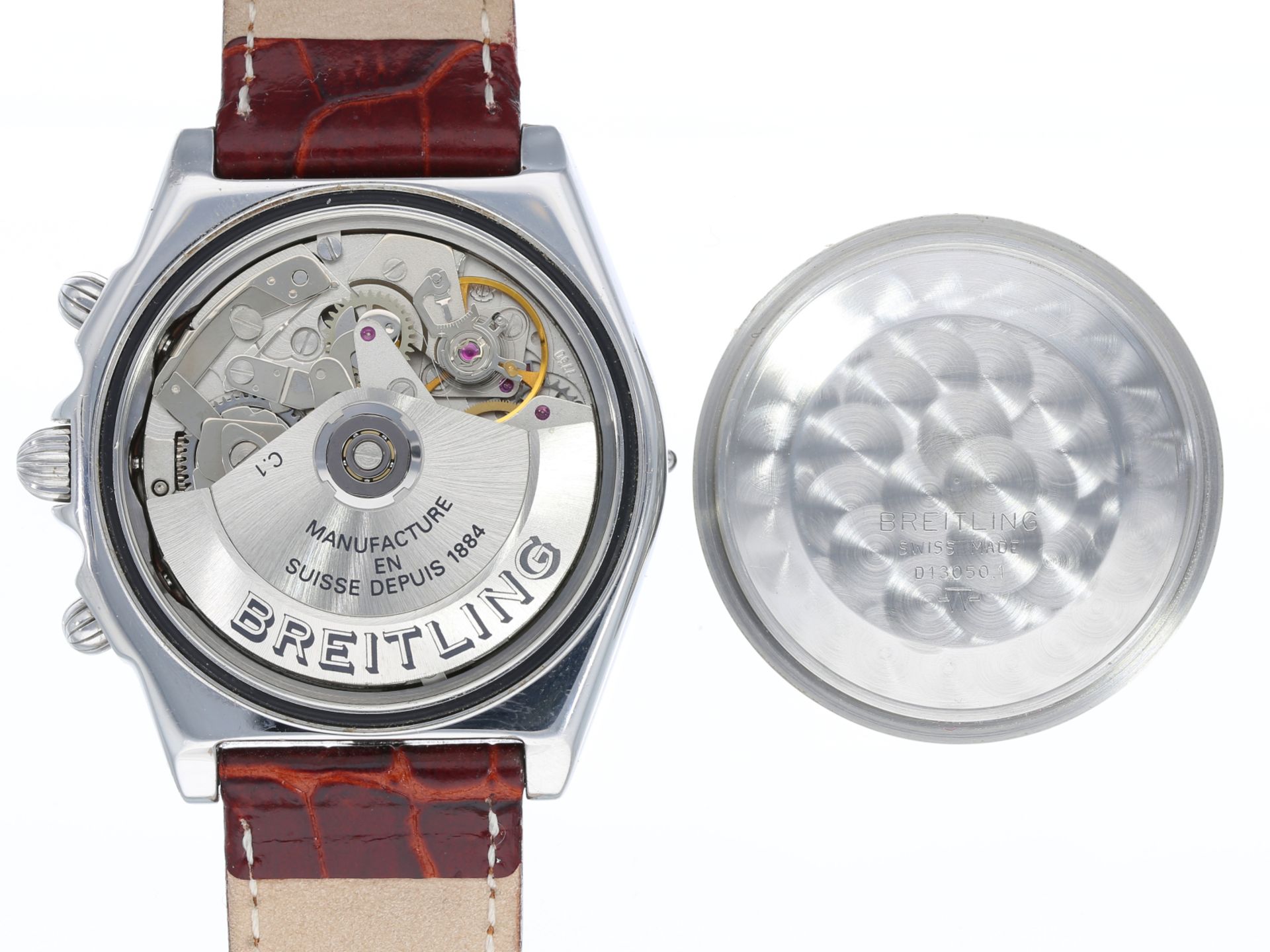 Armbanduhr: sportlicher Breitling Chronograph Referenz B13050.1, Stahl/Gold - Image 8 of 9