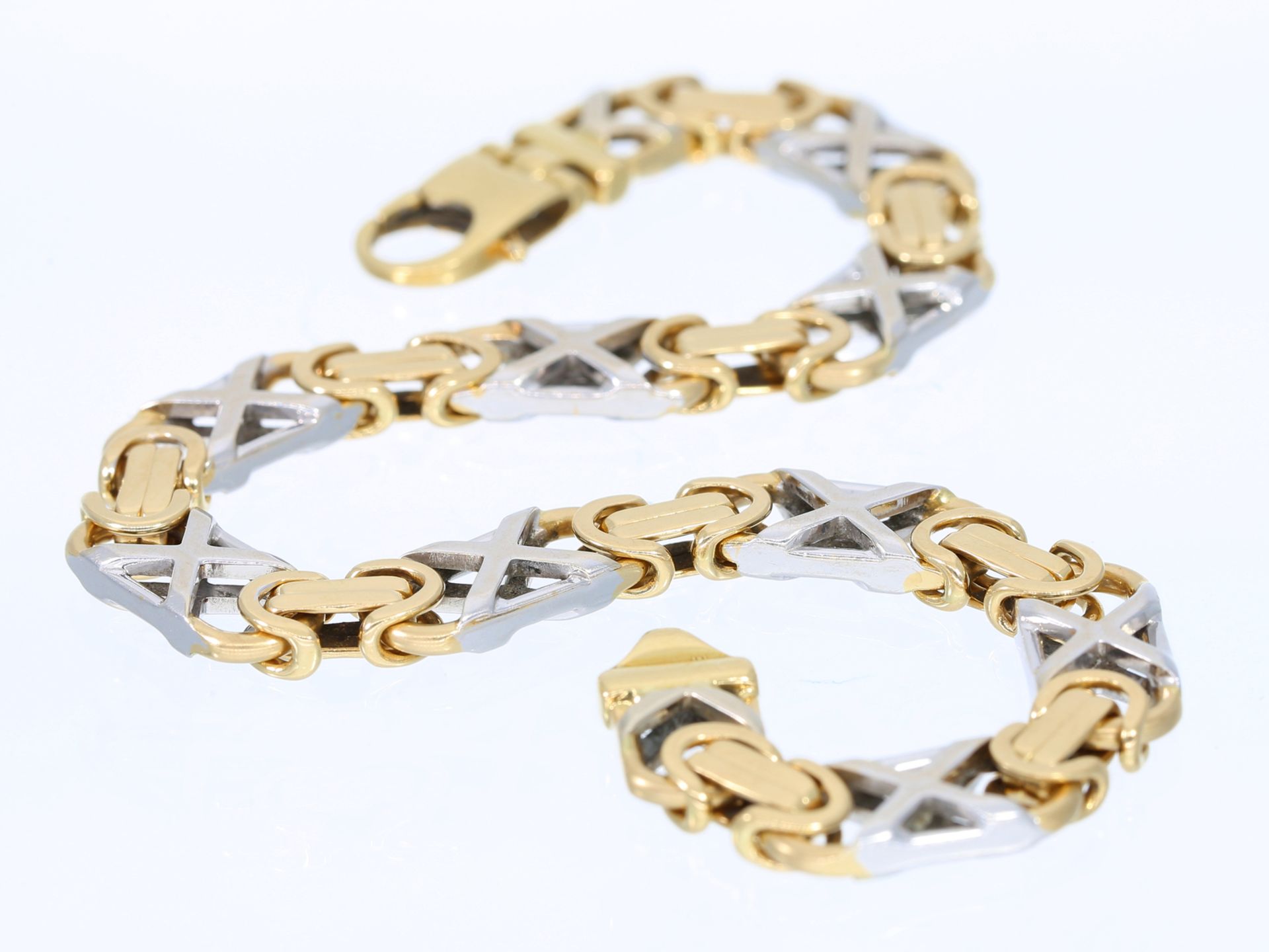 Armband: sehr solides Designer-Armband in 18K Gold, Bicolor - Image 4 of 4