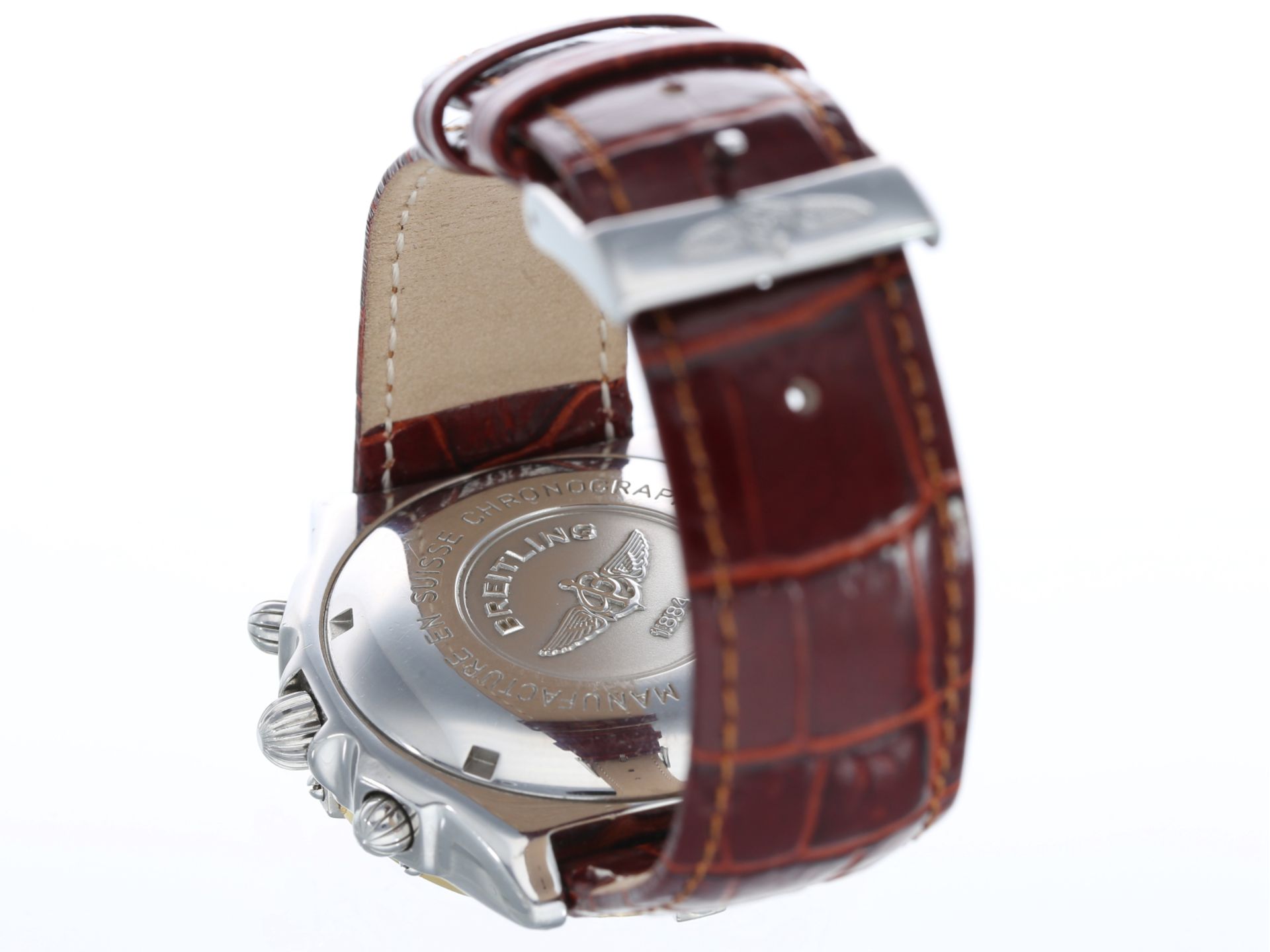 Armbanduhr: sportlicher Breitling Chronograph Referenz B13050.1, Stahl/Gold - Image 3 of 9