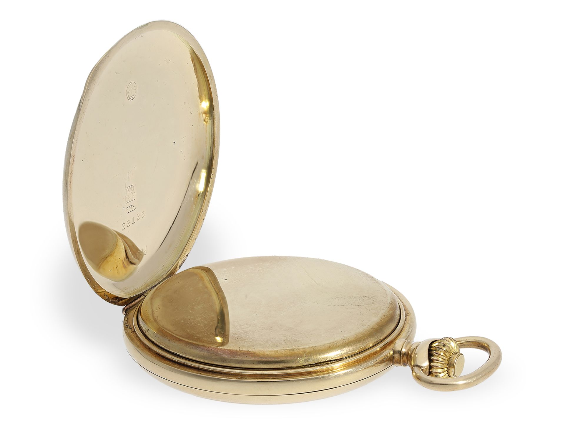 Taschenuhr: attraktive Goldsavonnette aus der Zeit des Art déco, ca.1920 - Bild 3 aus 7