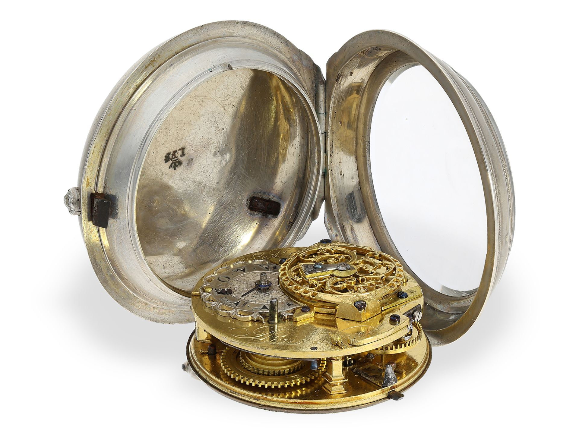 Taschenuhr: attraktive, große Taschenuhr für den osmanischen Markt mit Gold/Emaillezifferblatt, - Bild 3 aus 4