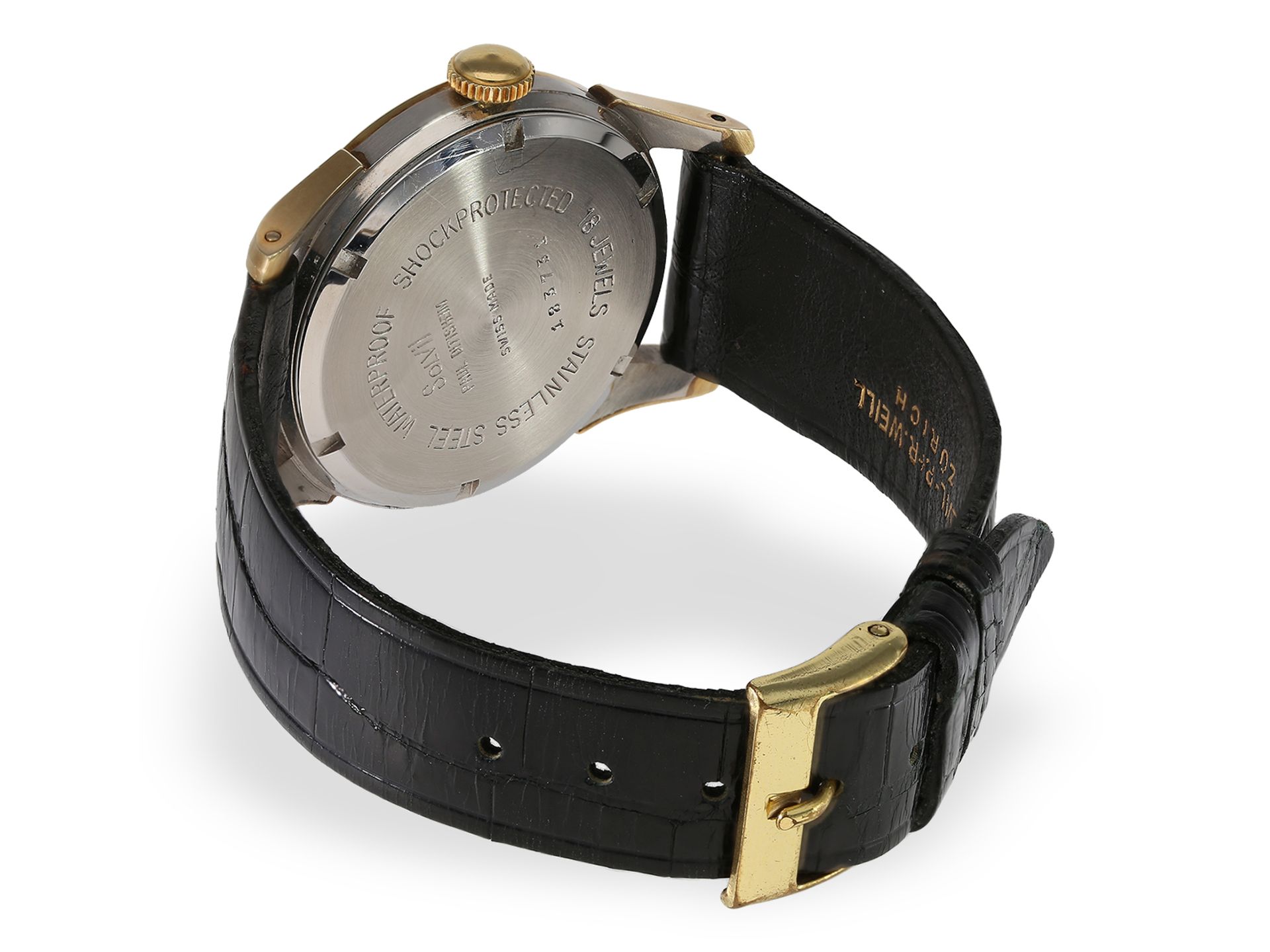 Hochfeine vintage Genfer Armbanduhr in Chronometerqualität, Paul Ditisheim Solvil, 50er-Jahre - Bild 5 aus 5