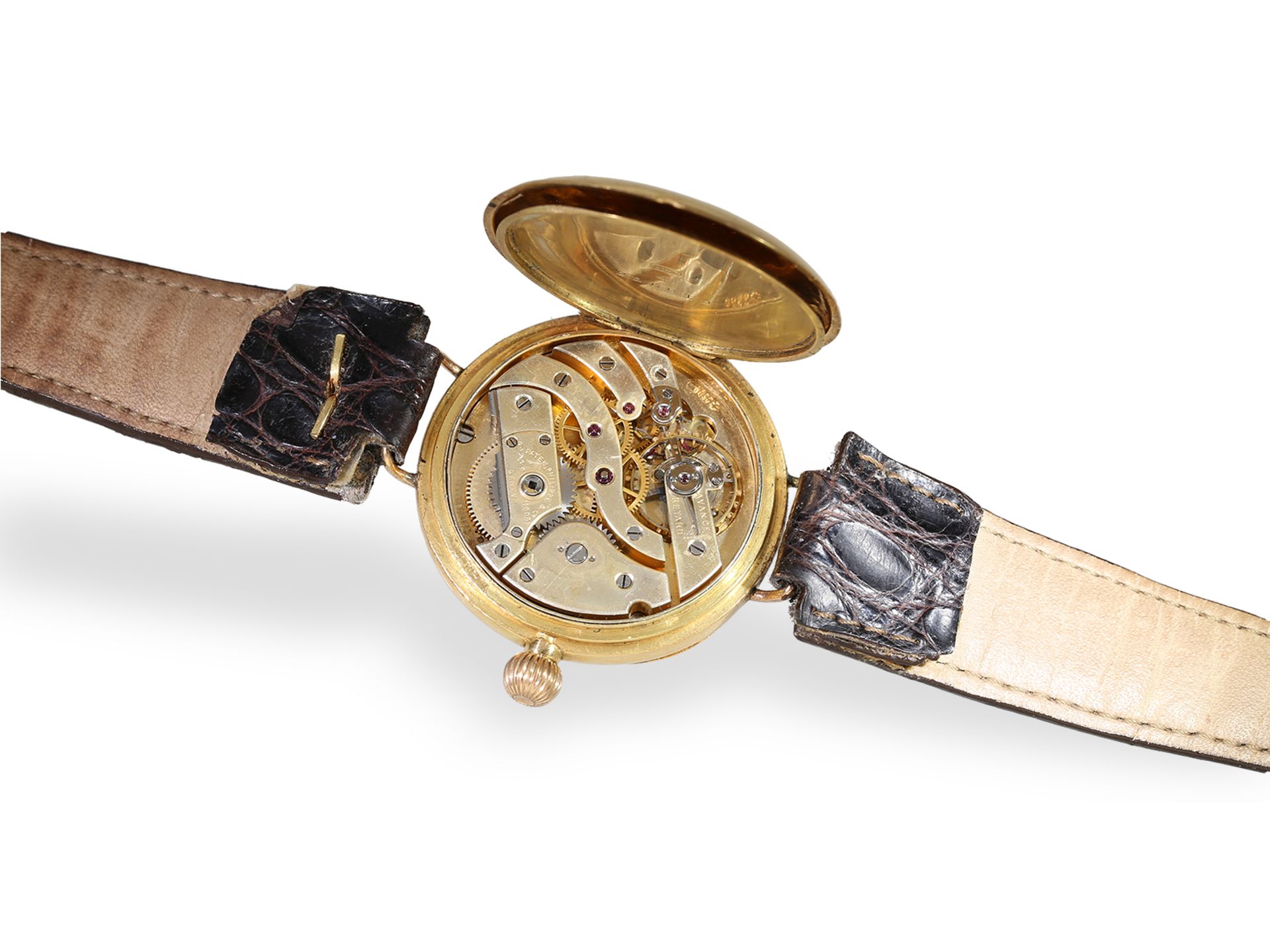 Außergewöhnliche, extrem frühe Patek Philippe Armbanduhr mit Originalzertifikat, Genf ca.1902 - Bild 3 aus 8