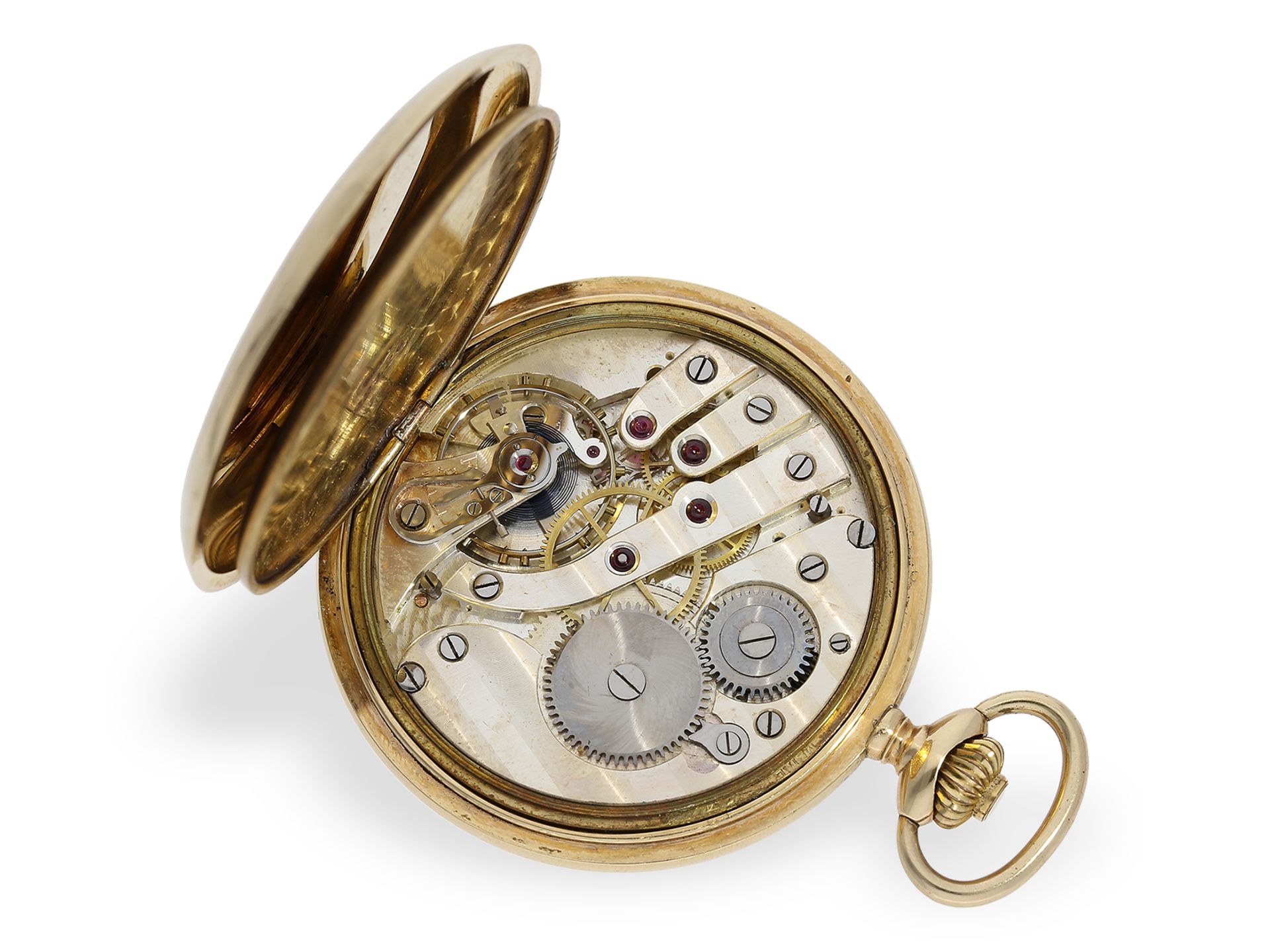 Taschenuhr: attraktive Goldsavonnette aus der Zeit des Art déco, ca.1920 - Bild 2 aus 7