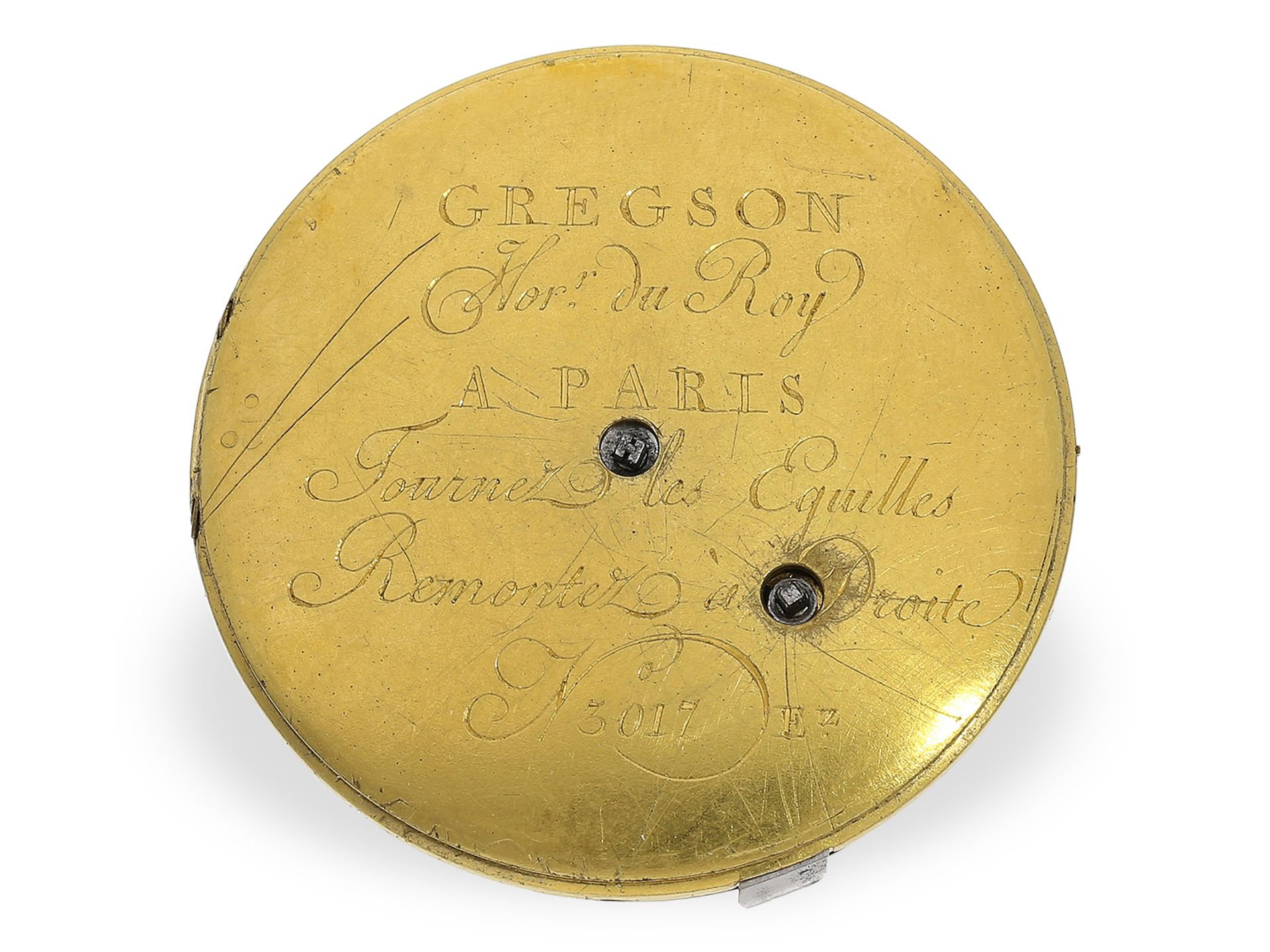 Exquisite, ultraflache Gold/Emaille-Taschenuhr mit Komma-Hemmung und feinster Paillon-Emaille, König - Bild 5 aus 7