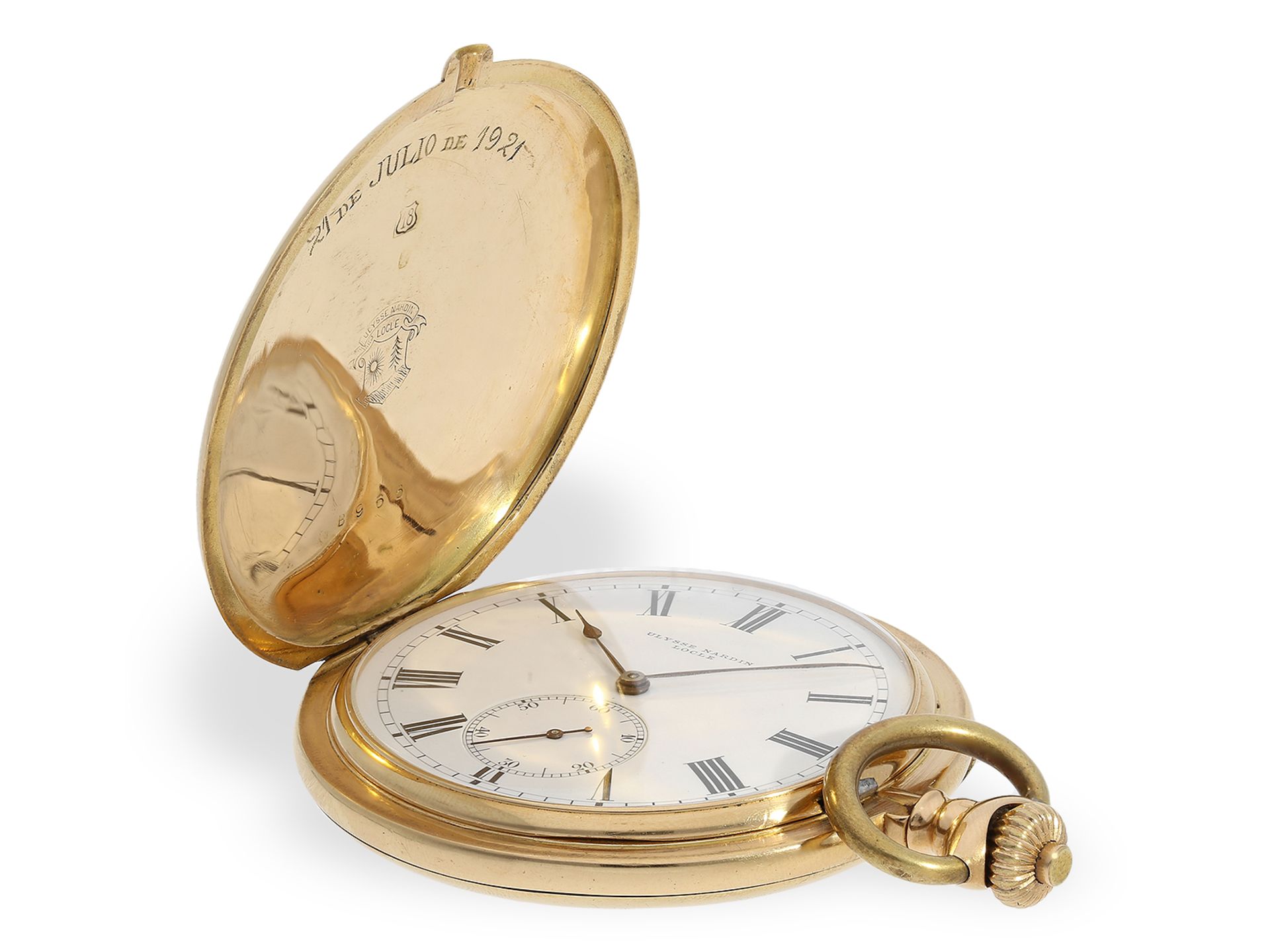 Außergewöhnlich großes Ankerchronometer in seltener 18K Goldausführung, Ulysse Nardin Locle No106809 - Bild 6 aus 8