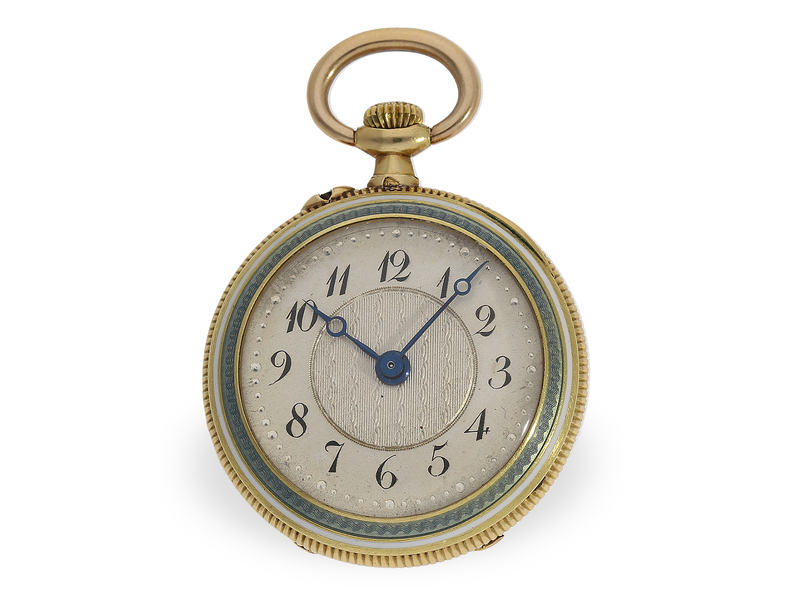 Pocket watch/pendant watch: fine gold/enamel lady's watch, ca. 1920, Le Coultre/signed Hedin Limoges - Image 2 of 6