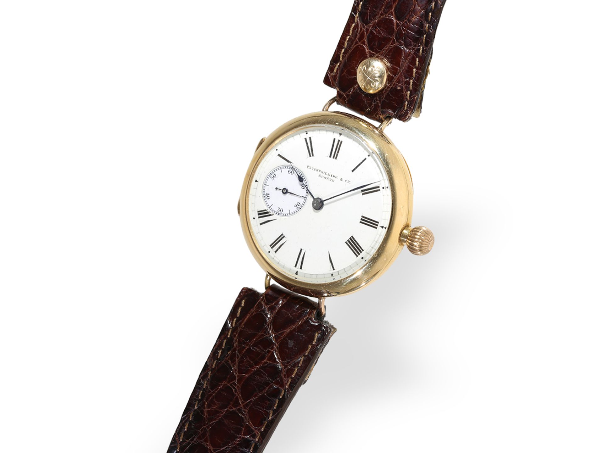 Außergewöhnliche, extrem frühe Patek Philippe Armbanduhr mit Originalzertifikat, Genf ca.1902 - Bild 7 aus 8