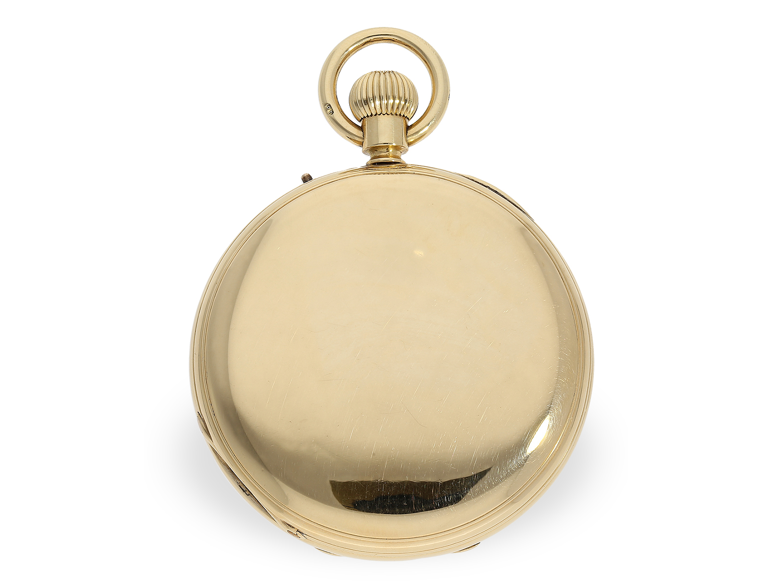 Pocket watch: heavy English pocket chronometer with very interesting movement and special winding, H - Image 4 of 5