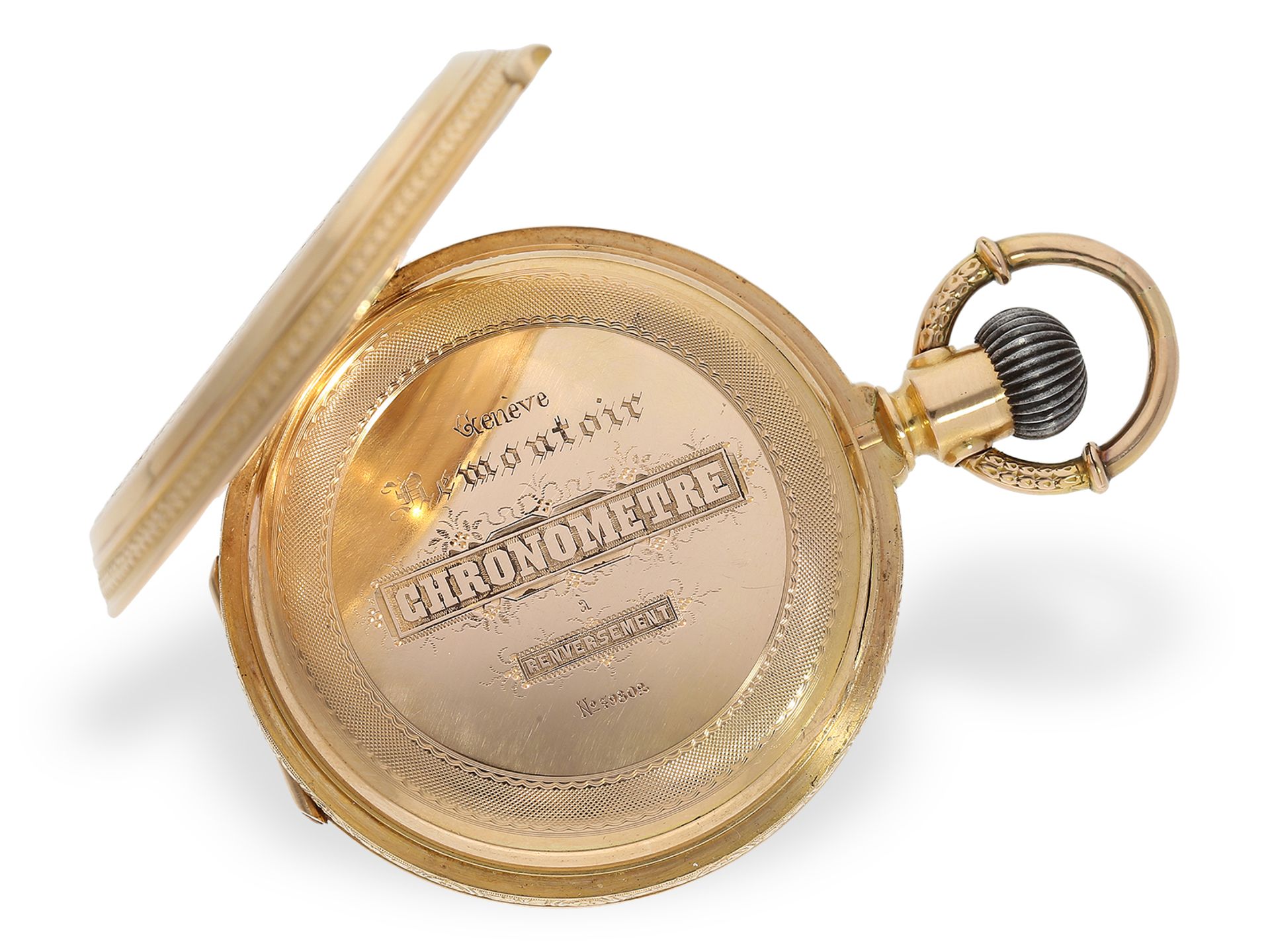 Renaissance-Prunksavonnette, Taschenuhr mit Chronometerhemmung, hochfeine Genfer Qualität, ca. 1880 - Bild 6 aus 8
