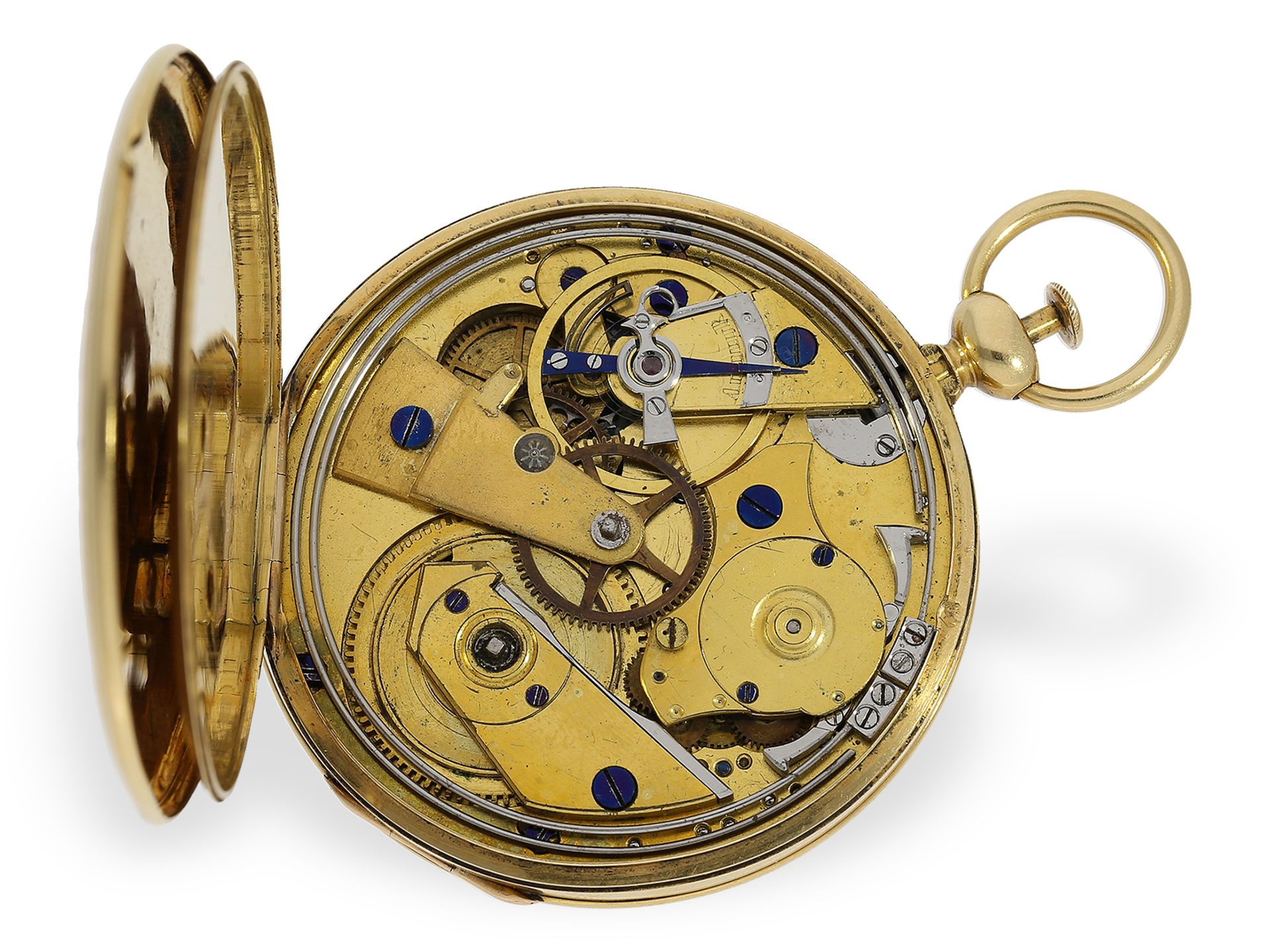 Taschenuhr: prächtige 18K Breguet-Typ Lepine mit Repetition, feine Werksqualität mit Zylinderhemmung - Bild 2 aus 5