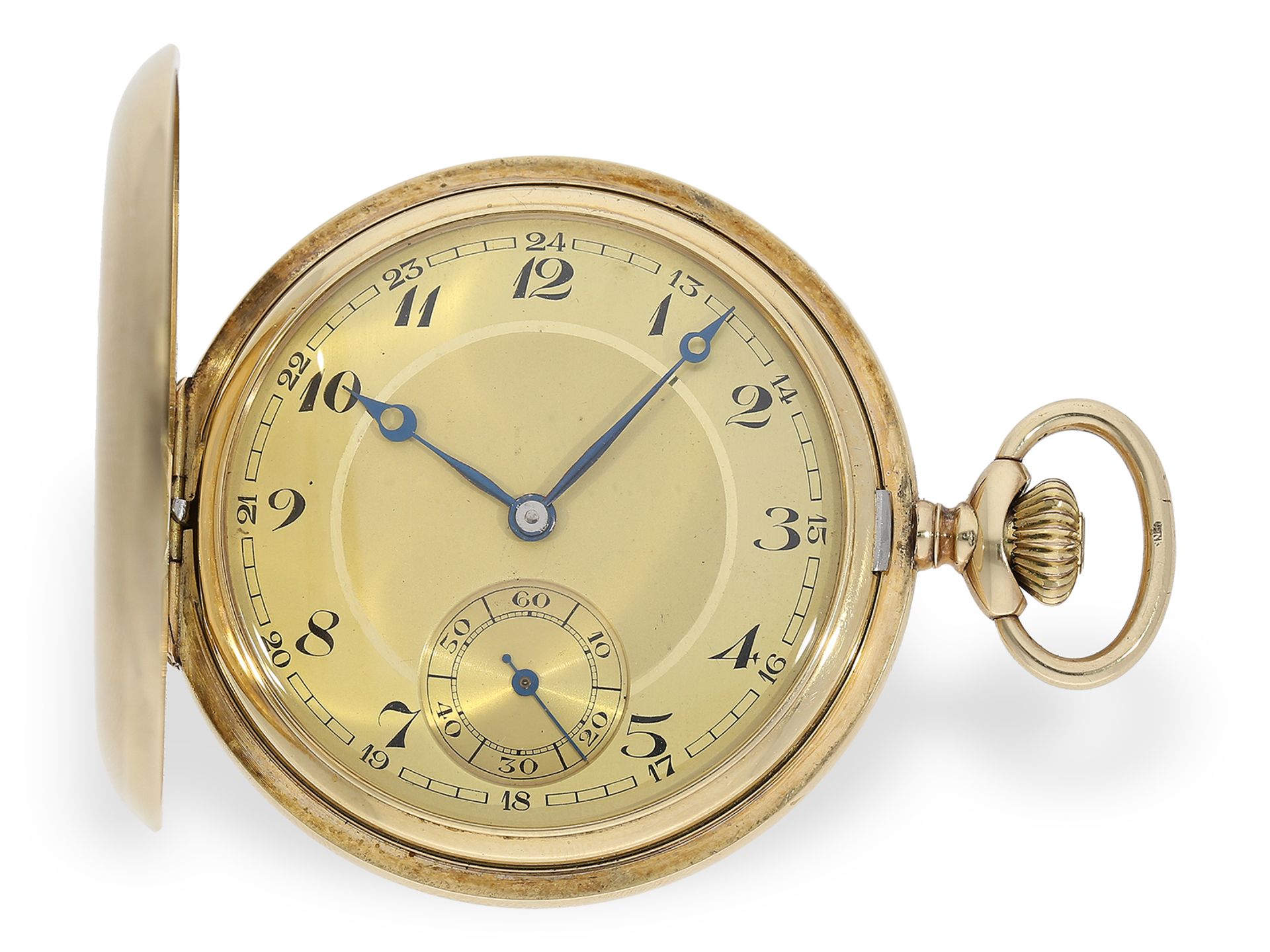 Taschenuhr: attraktive Goldsavonnette aus der Zeit des Art déco, ca.1920