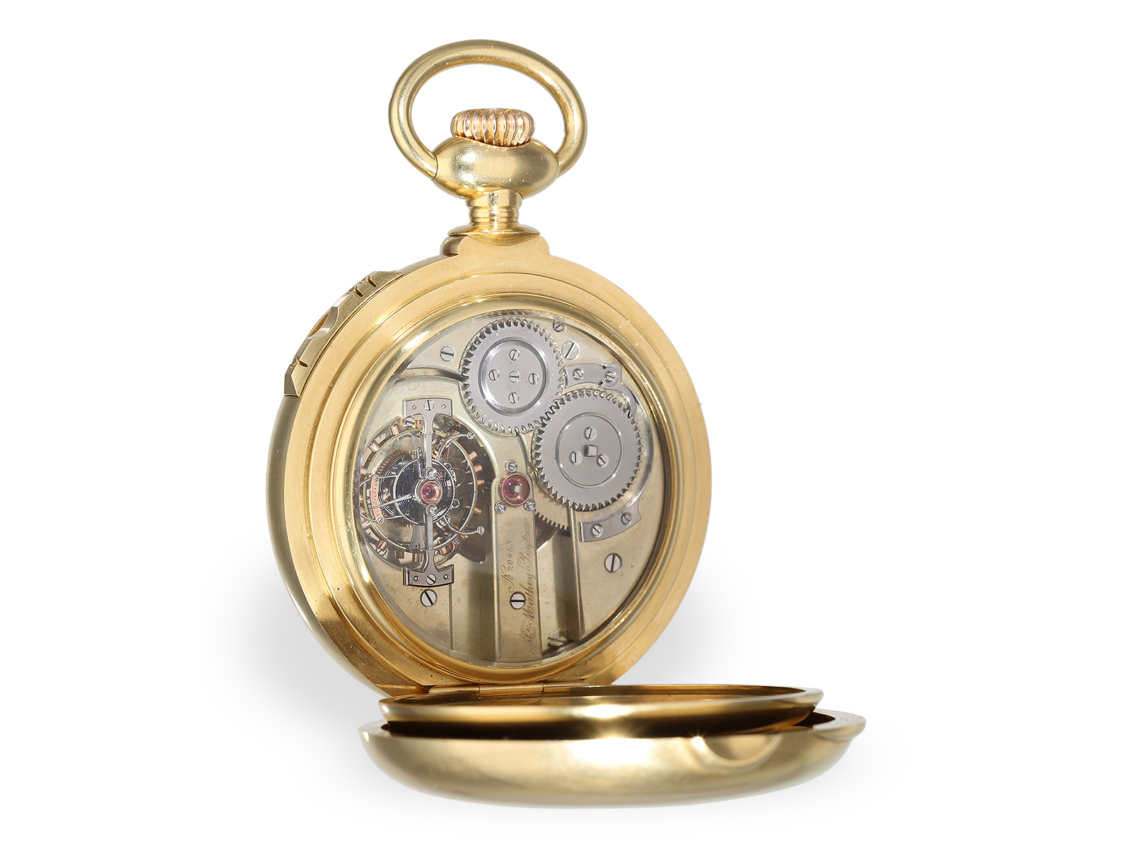 Important, unique Henri Mathey Peytieu, Chronometre Tourbillon, Observatory Chronometer 1re Classe, - Image 8 of 12