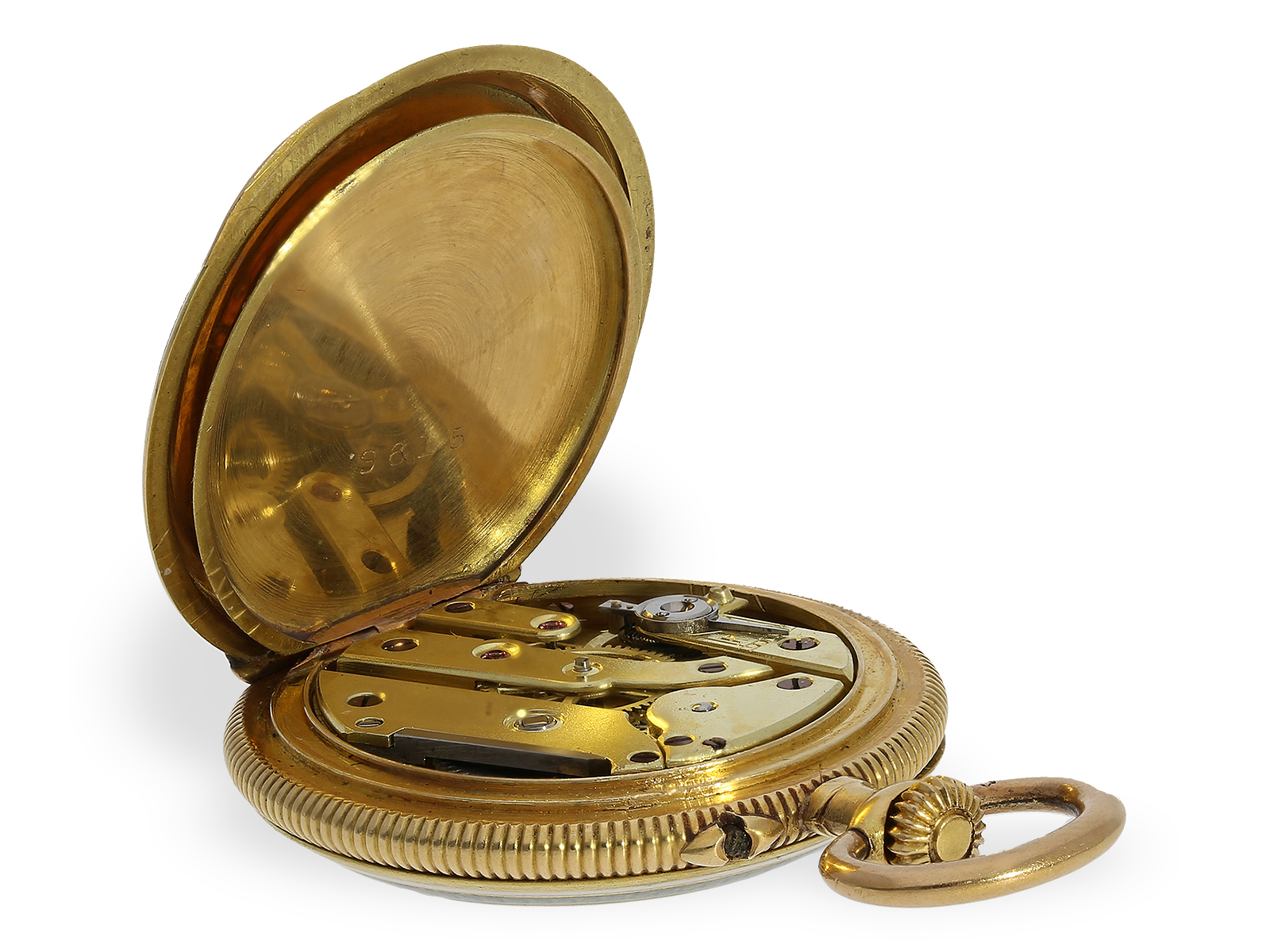Pocket watch/pendant watch: fine gold/enamel lady's watch, ca. 1920, Le Coultre/signed Hedin Limoges - Image 5 of 6