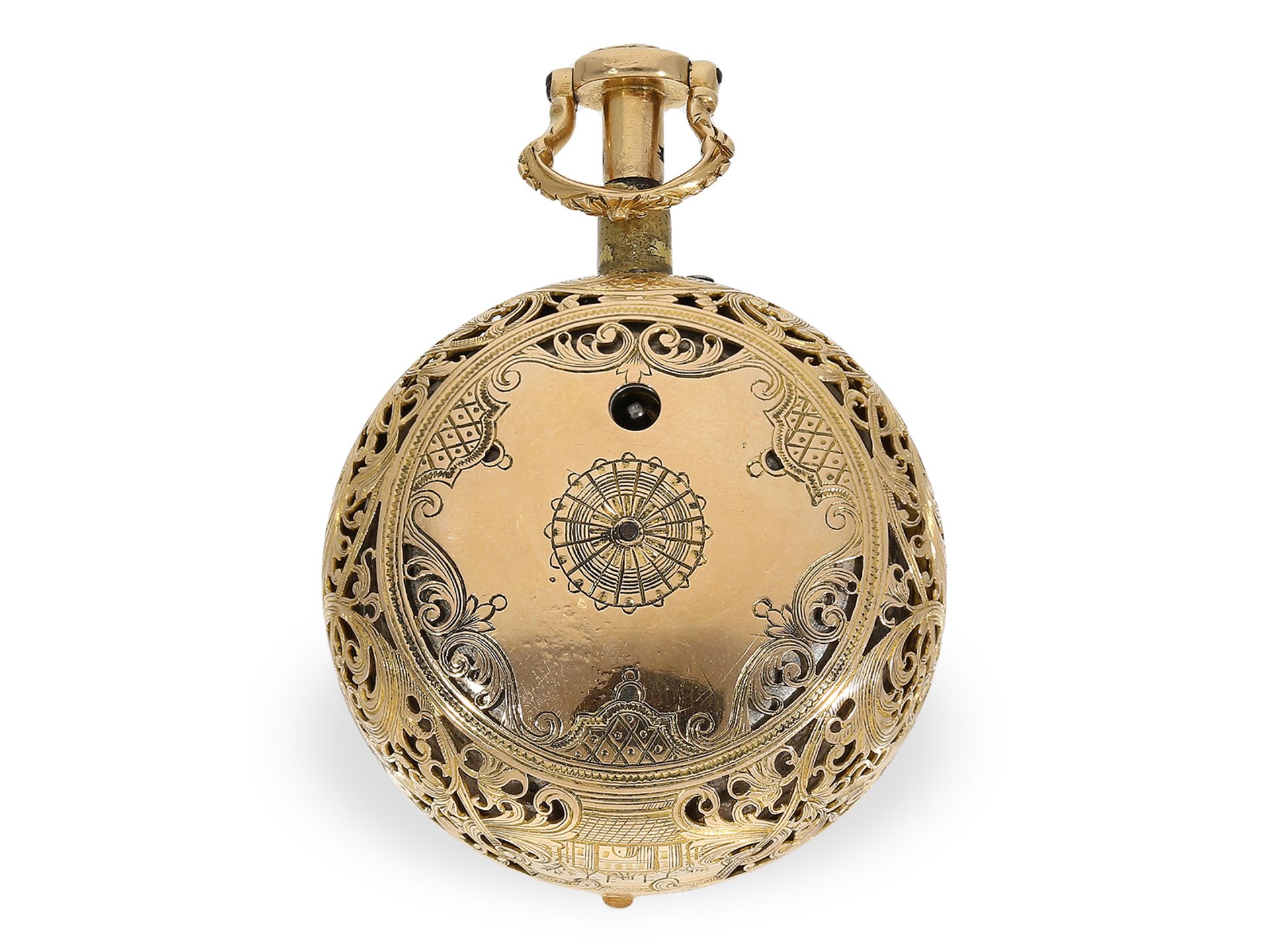 Hochfeine, frühe Genfer Taschenuhr mit Viertelstundenschlag auf Glocke, 18K Gold, Terrot & Thuillier - Bild 6 aus 8