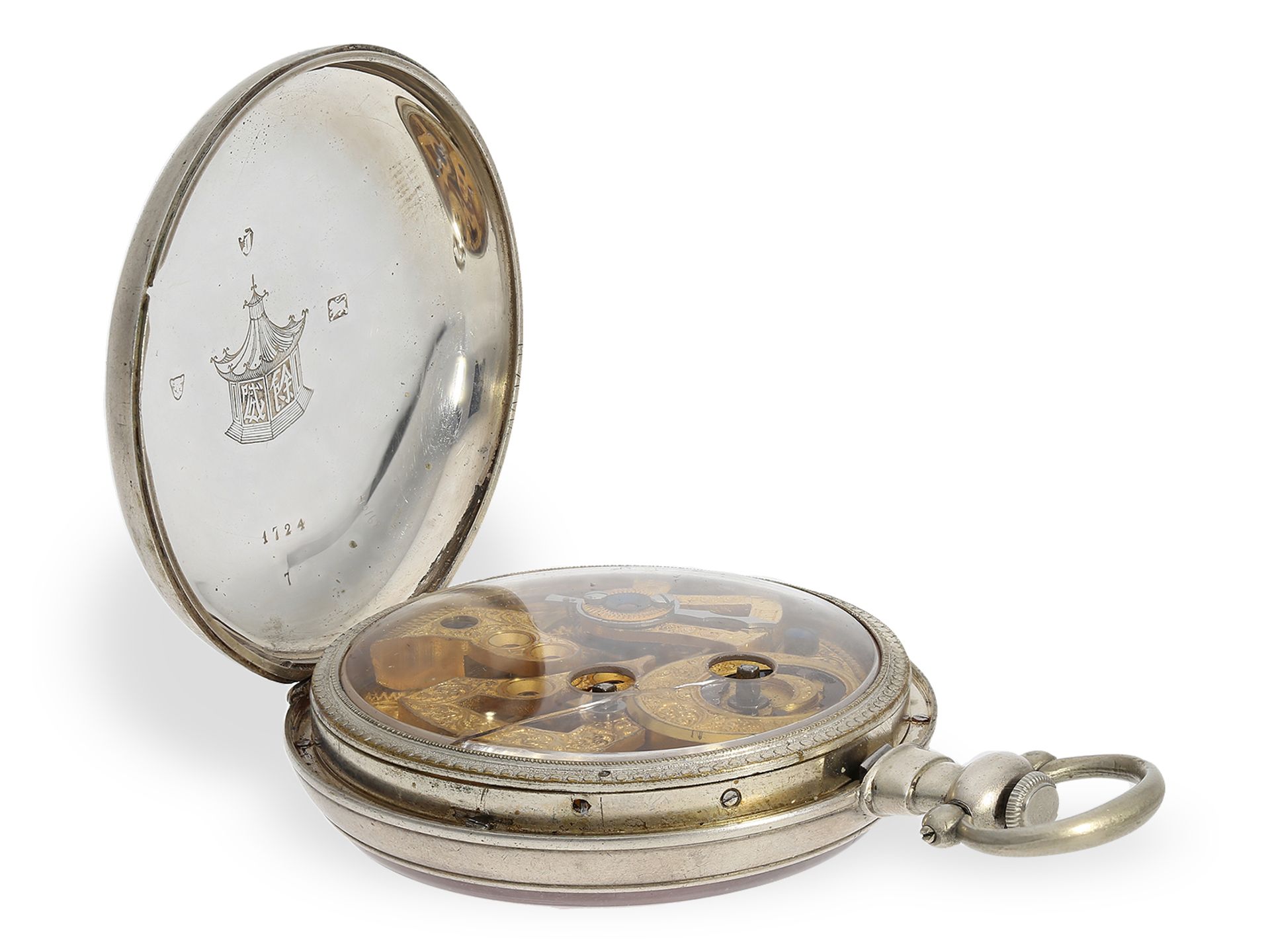 Pocket watch: fine Fleurier pocket watch with centre seconds, Bovet for the Chinese market, ca. 1850 - Image 3 of 5