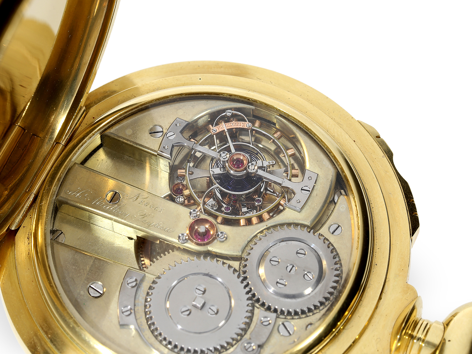 Important, unique Henri Mathey Peytieu, Chronometre Tourbillon, Observatory Chronometer 1re Classe, - Image 11 of 12