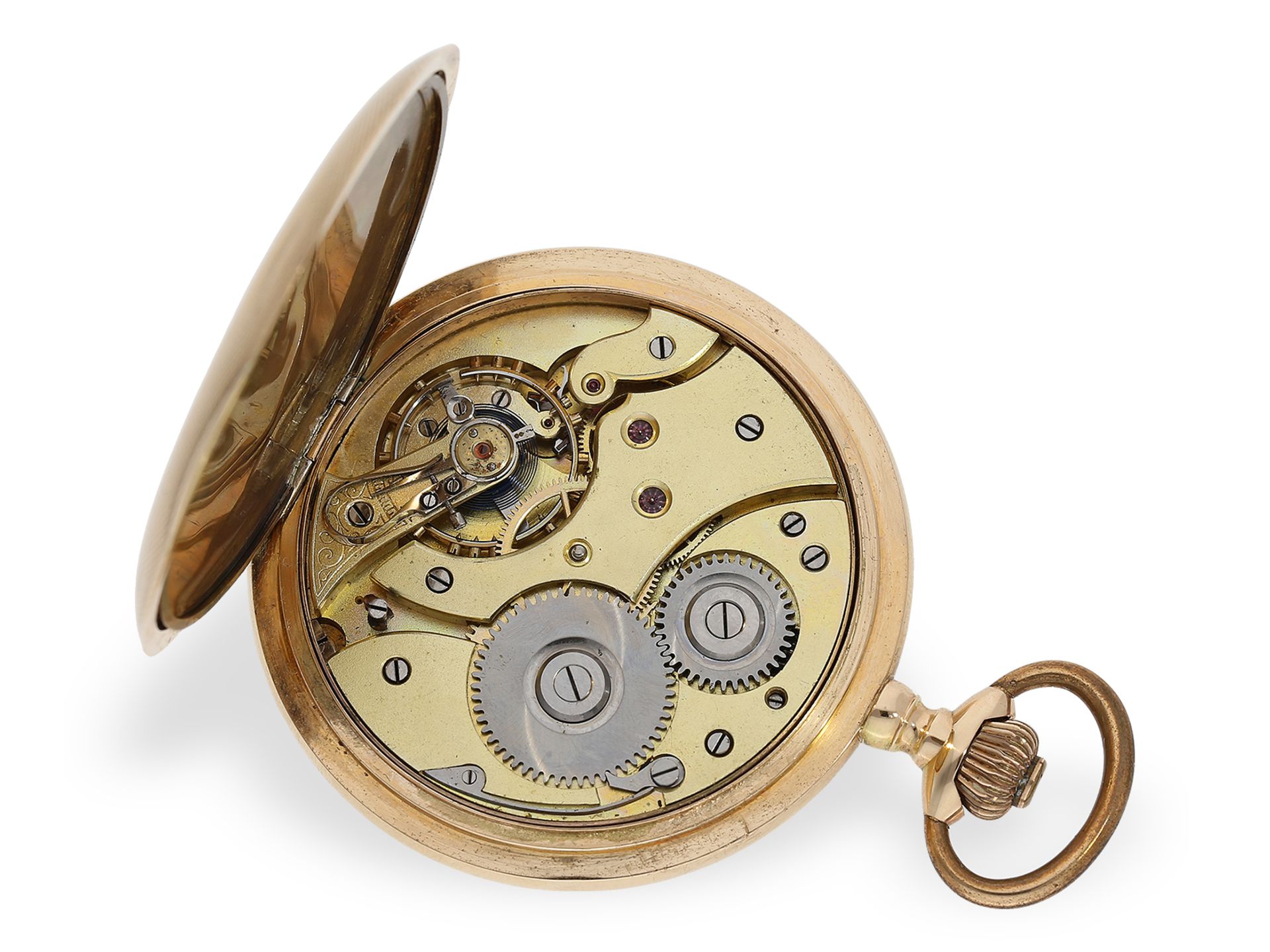 Attraktive Taschenuhr, Goldsavonnette, Schweiz um 1910 - Bild 2 aus 6