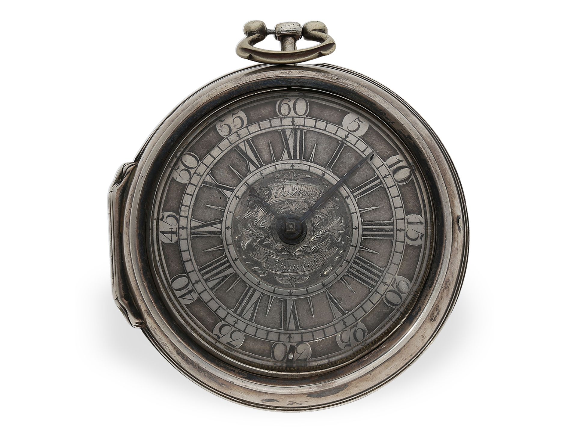 Taschenuhr: frühe englische Sackuhr mit Scheinpendel, signiert Francois Colman Ipswich, ca.1700