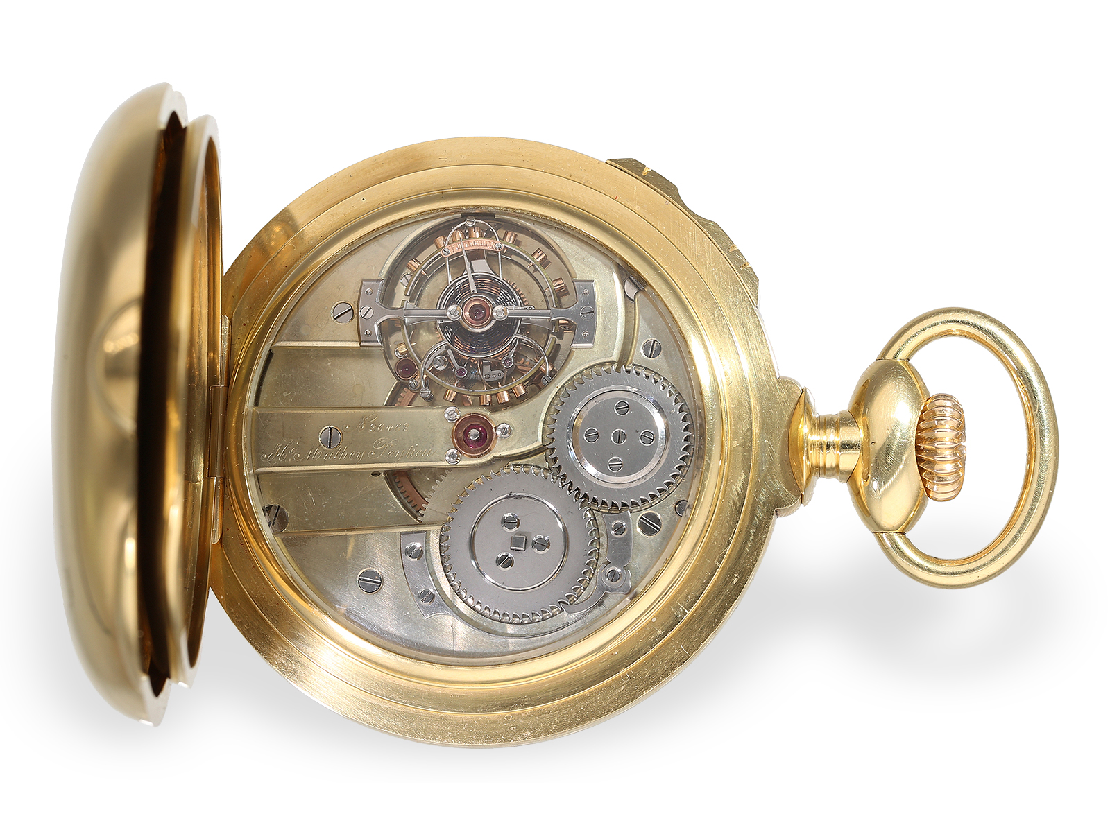Important, unique Henri Mathey Peytieu, Chronometre Tourbillon, Observatory Chronometer 1re Classe, - Image 7 of 12