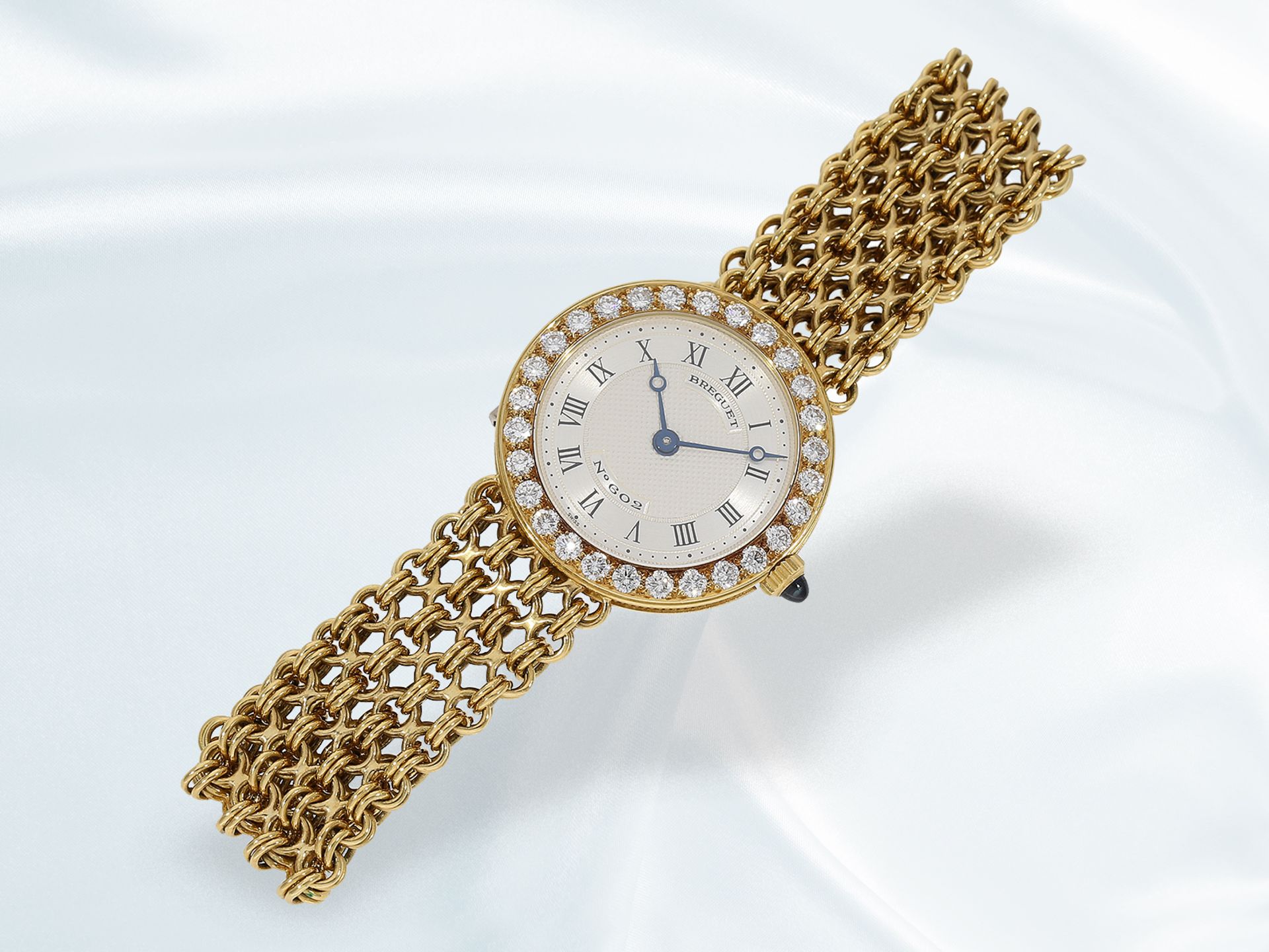 Armbanduhr: elegante, hochwertige Damenuhr von Breguet, "Breguet No. 602", 18K Gold mit Brillanten - Bild 4 aus 9